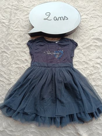 Robe de fête anniversaire mariage Noël Fille 2 ans Jolie comme un cœur tulle 3 pommes