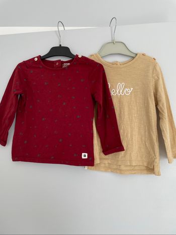 Lot 2 t-shirts manches longues