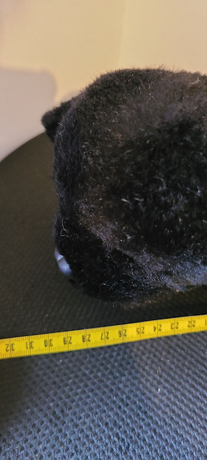 Doudou chien noir couché la pelucherie - photo numéro 2