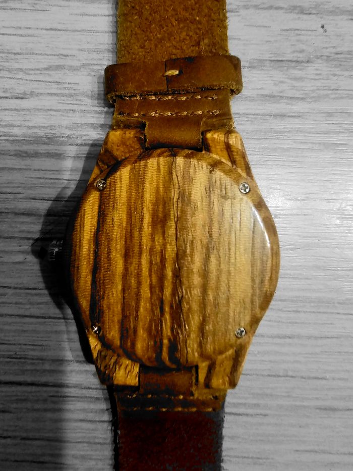 Montre bois mécanisme apparent homme - photo numéro 5