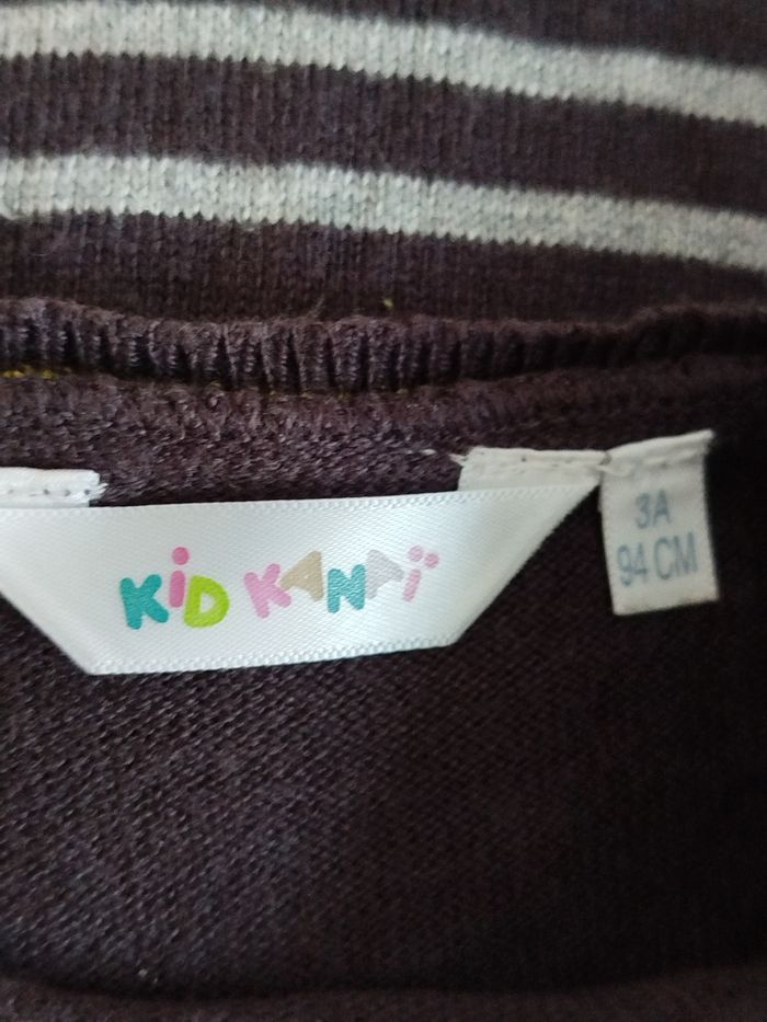 Robe manches courtes grise à rayures Kid Kanaï taille 3 ans - photo numéro 3