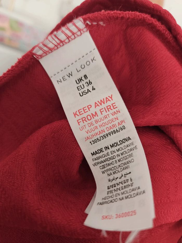 Robe rouge parfait état 36 manches américaines New Look #lora11femme36 - photo numéro 4