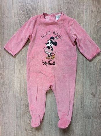 Pyjama Minnie Disney Baby rose velours fille 9 mois