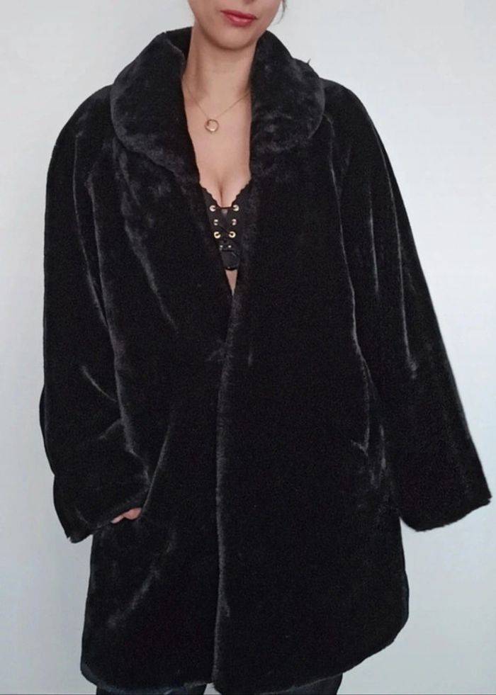Superbe manteau fourrure noire vintage - photo numéro 5