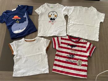 Lot 5 tee shirts et 1 polo manches courtes 18 mois