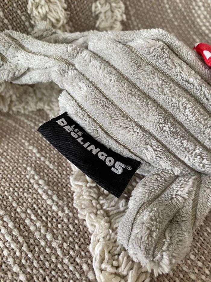 Peluche doudou 21cm les deglingos loup gris rouge très bon état - photo numéro 5