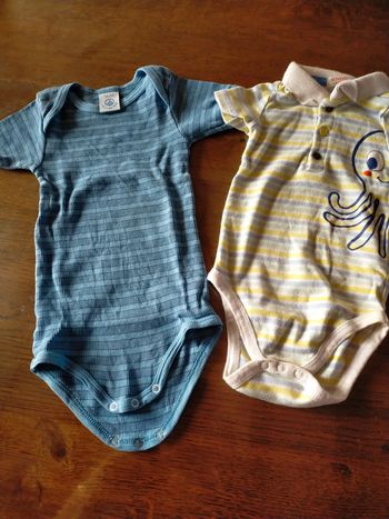 Lot 2 bodies manches courtes 12 mois