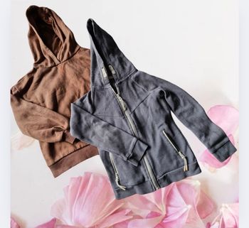 2 sweets à capuche dont 1 zippé