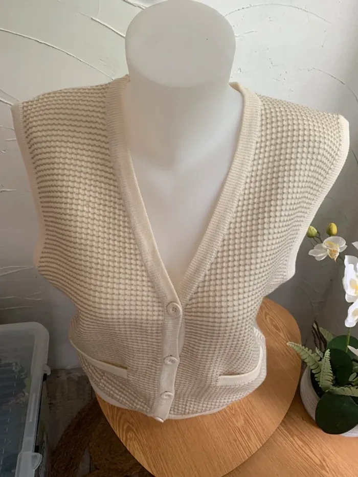 Veste Lecomte vintage sans manches  taille 40 - photo numéro 2