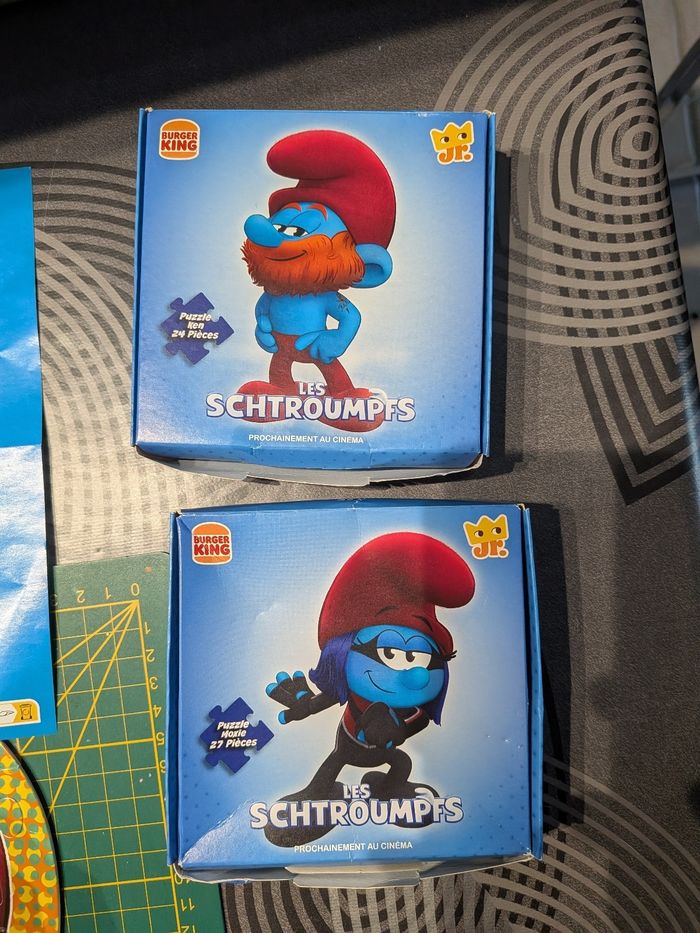 2 puzzles Schtroumpfs burger king - photo numéro 2