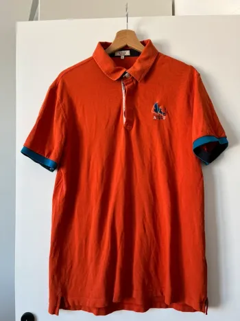 Polo aigle orange bleu L