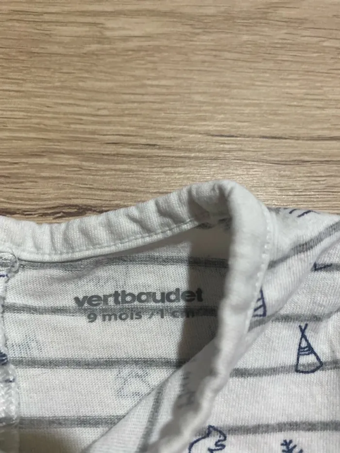 Tee-shirt manche longue motif forêt hiver bébé garçon 9 mois Vertbaudet - photo numéro 3