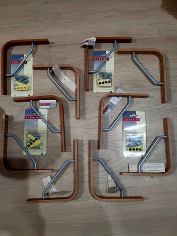 Lot 10 support équerre Bois Acier 17cm cheville et Vis