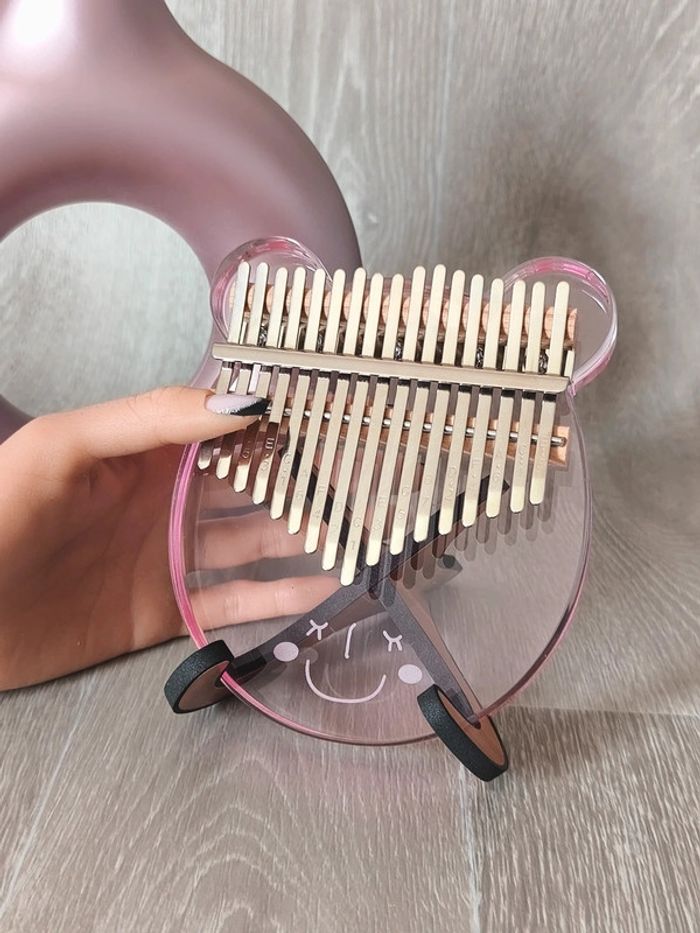 Kalimba Instrument de musique ourson rose 21 touches - photo numéro 4