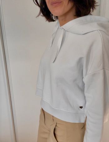 Pull hoodie crop blanc Teddy Smith taille S - très bon état