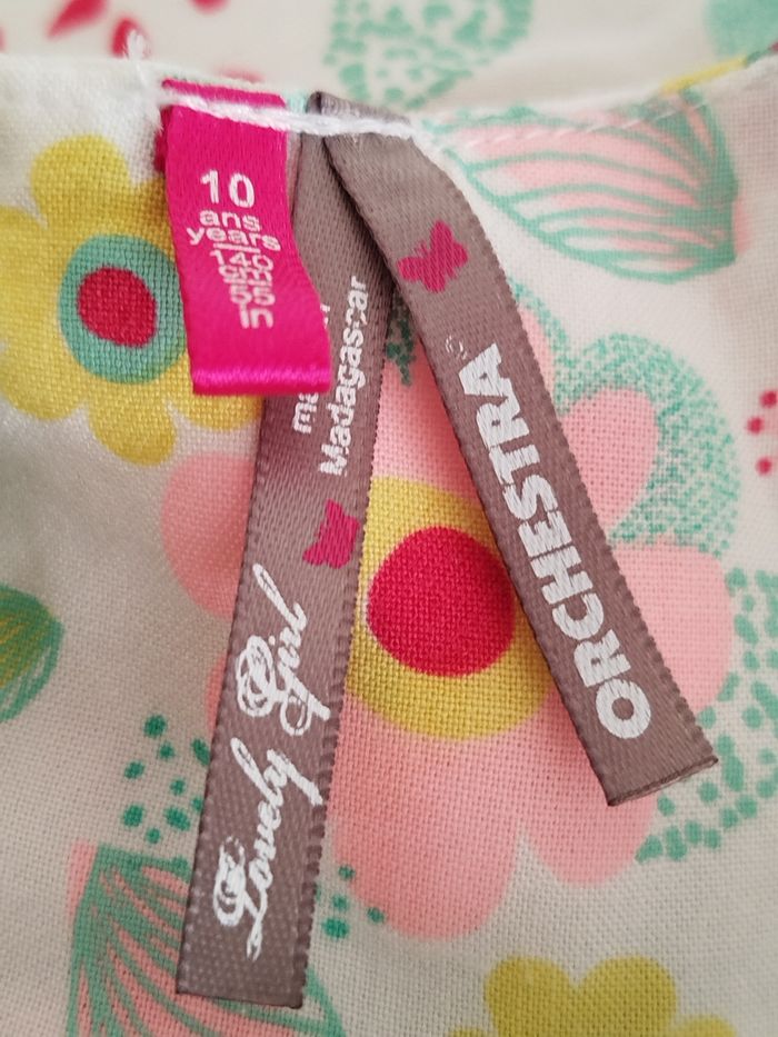 Tunique à bretelles à pans blanche fleurie Orchestra taille 10 ans - photo numéro 4