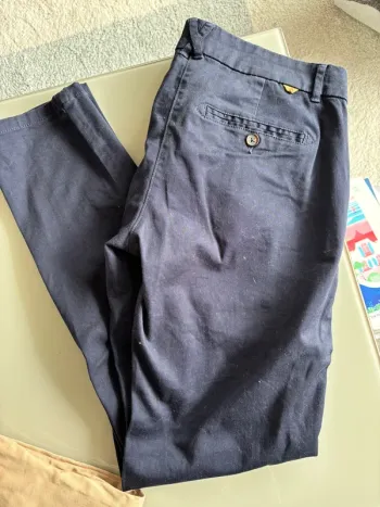 Pantalon chino femme marine