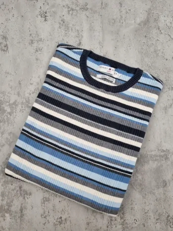Pull rayé multicolore Tommy Hilfiger – Taille M Femme (mesures en photos)