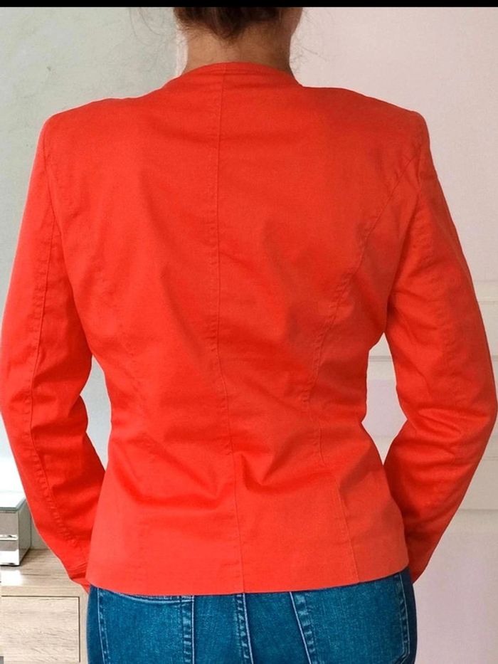 Blazer  lacé  Vintage  orange Neuf  Mariely Paris  38 =  36  actuel - photo numéro 4