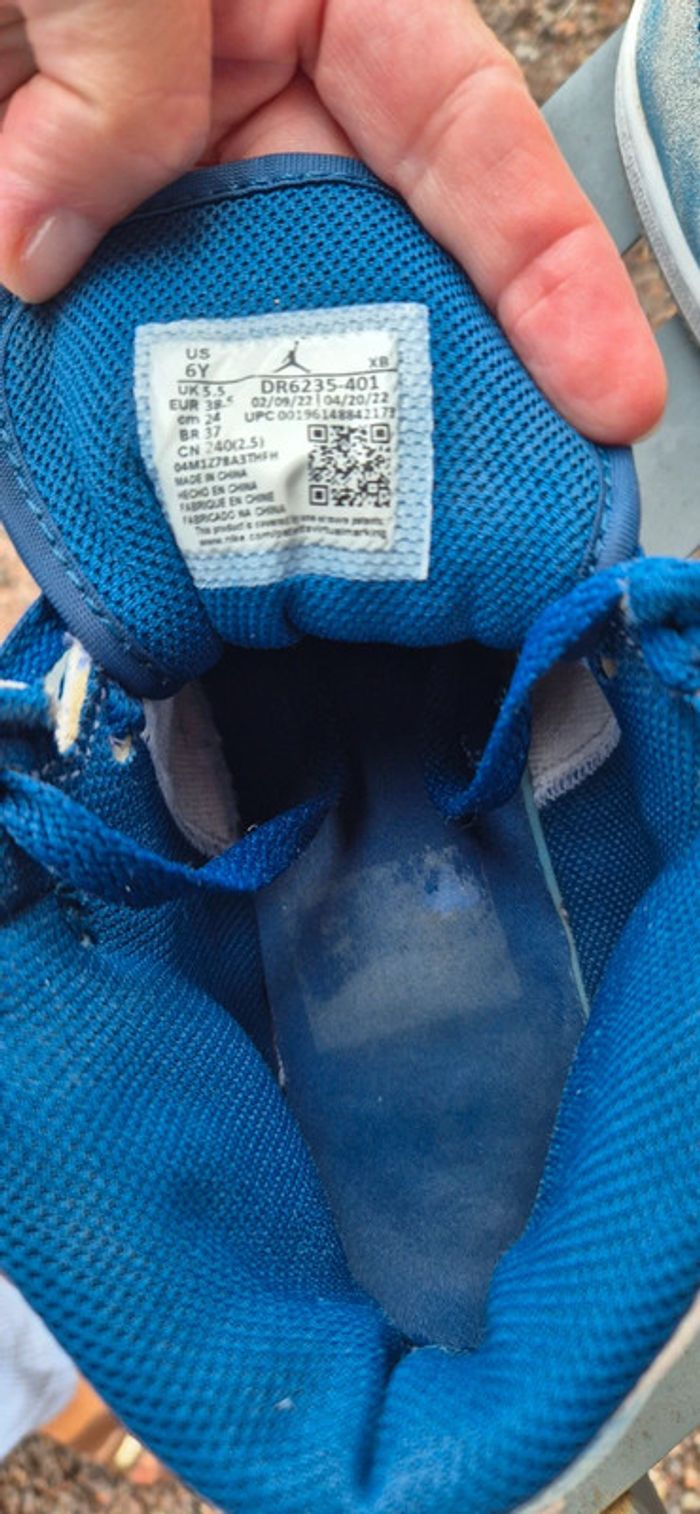 Sneakers montantes 1 Mid French Blue Fire Red Jordan - photo numéro 7