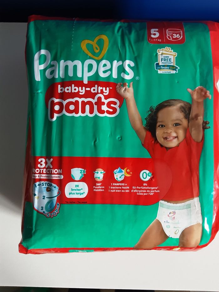 2 paquets de pants pampers T 5 ( 11-17 kg) 36x2 - photo numéro 2