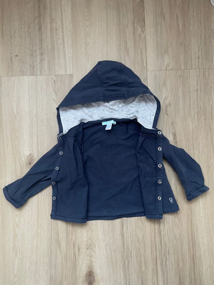 Gilet à capuche Obaïbi bleu marine 12 mois - photo numéro 3