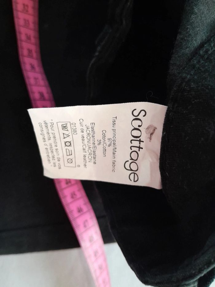 Pantalon droit scottage effet cuir de veau en coton taille 44 - photo numéro 8