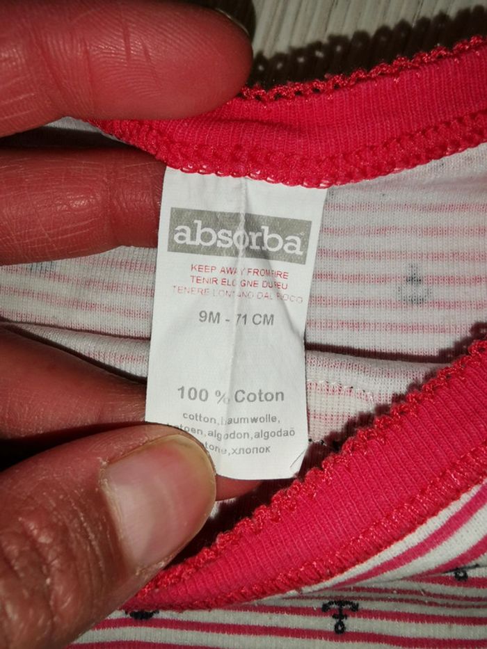 Lot 2 bodies Absorba 9 mois - photo numéro 6
