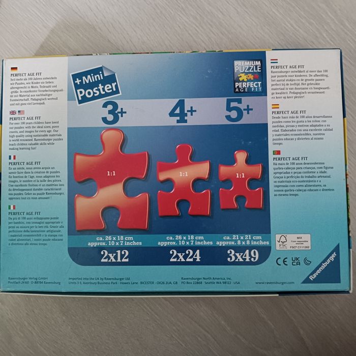 2 puzzles Les animaux du zoo 12 pièces - photo numéro 2