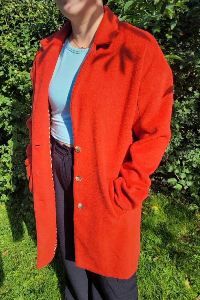 Manteau d'Automne Femme Rouge Corail | Vintage Love 🍁🍂 - photo numéro 2
