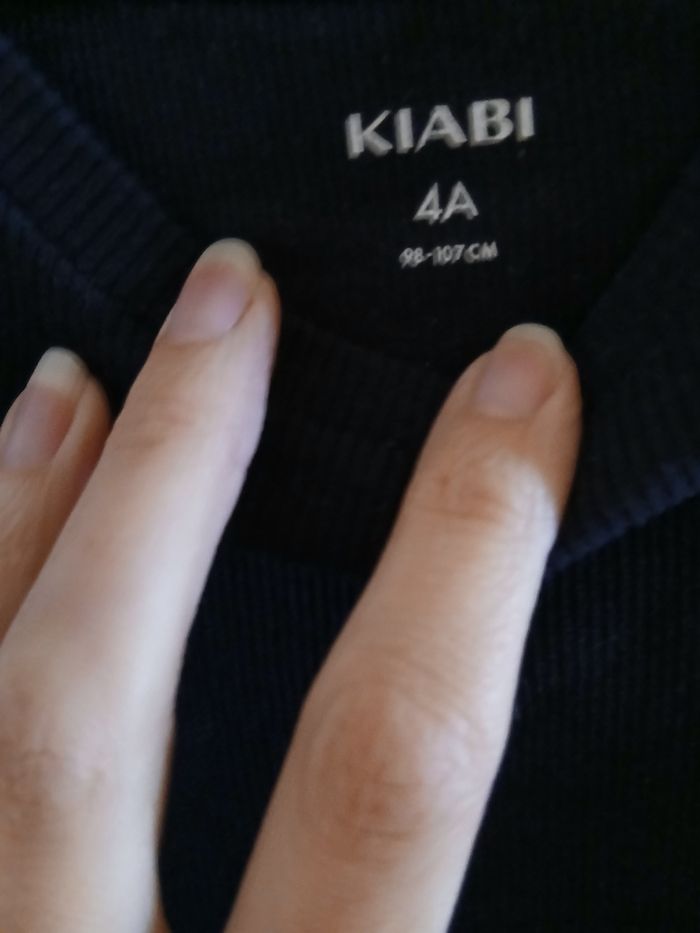 T shirt noir maille côtelée - photo numéro 2