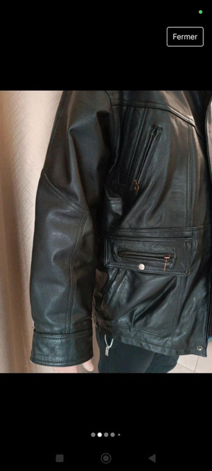 Blouson en cuir chèvre pleine fleurs - photo numéro 2
