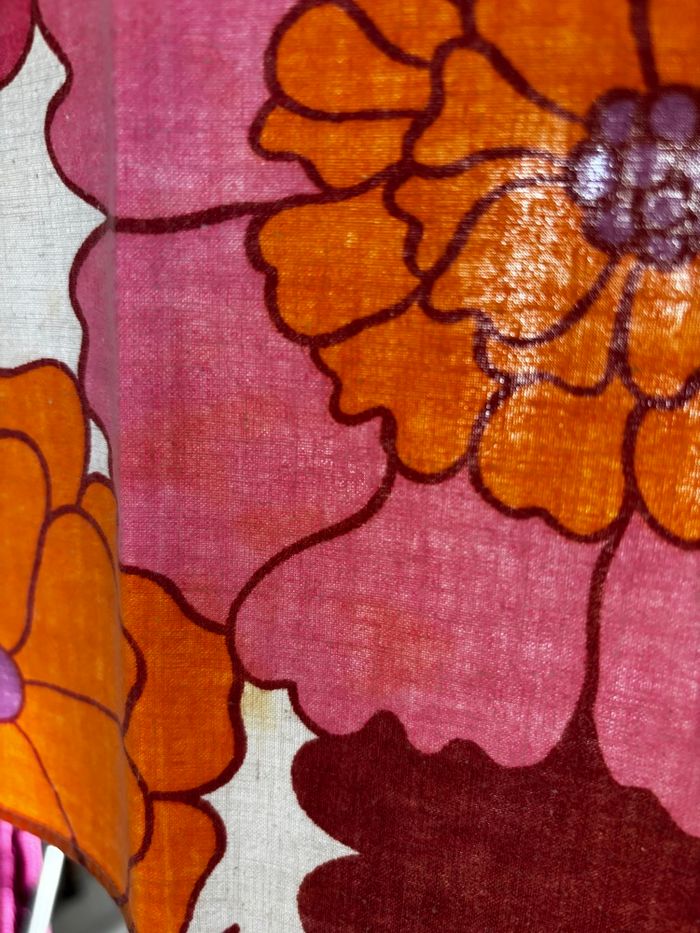 Vintage ensemble de 4 serviettes en tissu fleuries - photo numéro 5