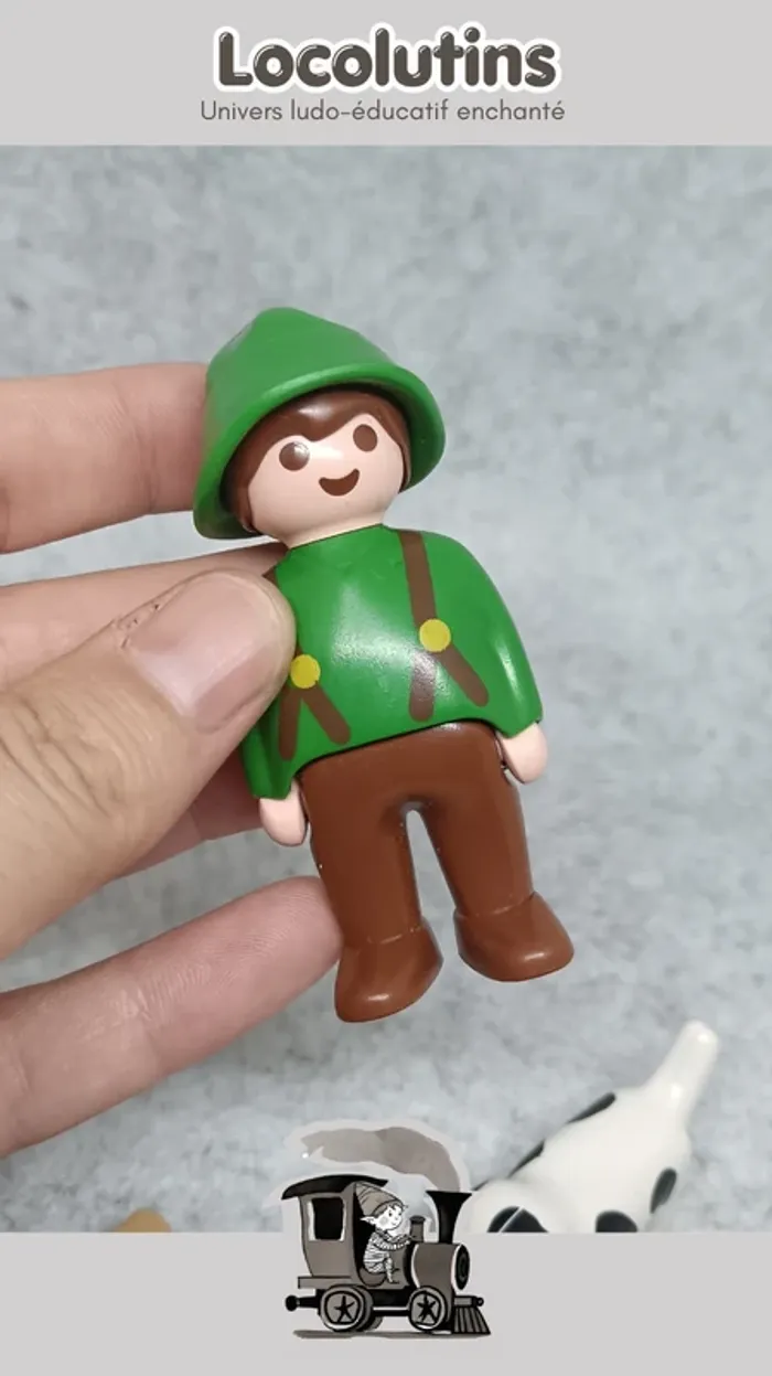 🚂 Playmobil 1 2 3 fermier figurine deux chiens - photo numéro 4