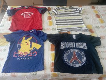 Lot 4 Tee shirt manches courtes marques diverses 6 ans 5