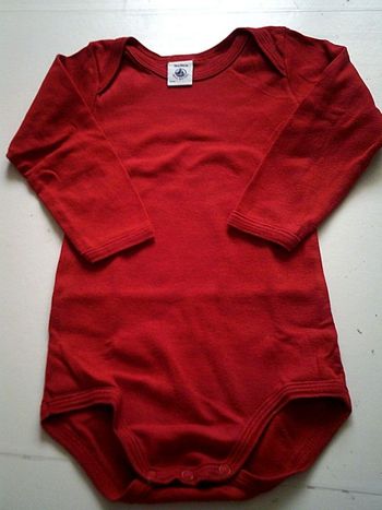 Body rouge manche longue taille 18 mois-PETIT BATEAU -MIXTE