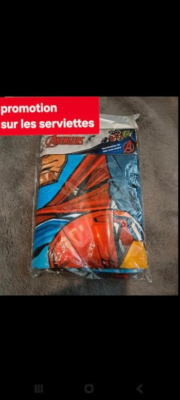 Promotion sur les serviettes
