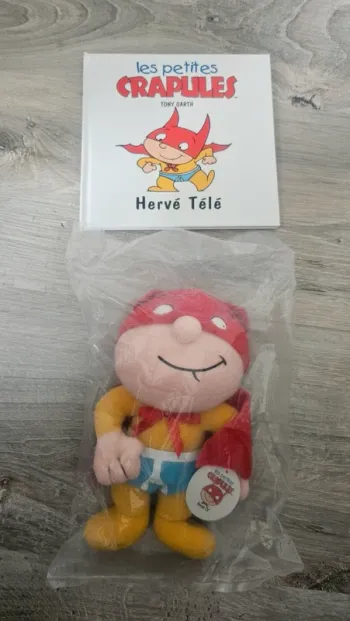 Livre Hervé télé les petites crapules + peluche