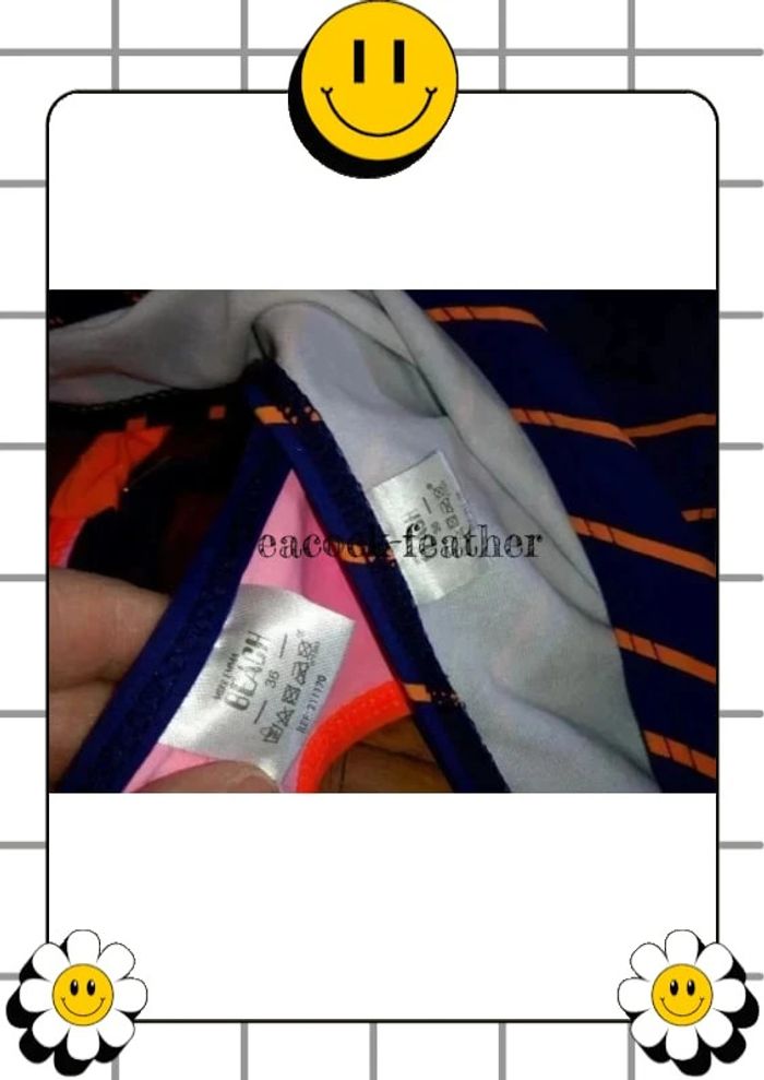 👙maillot de bain orange/bleu 36 push up 👙 - photo numéro 8