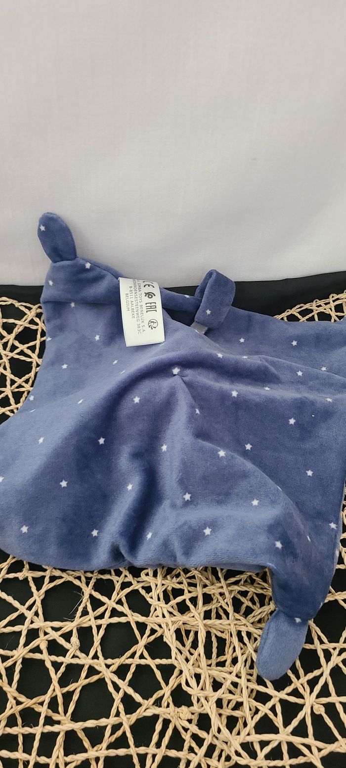 doudou plat lapin bleu marine gris simba toys - photo numéro 2