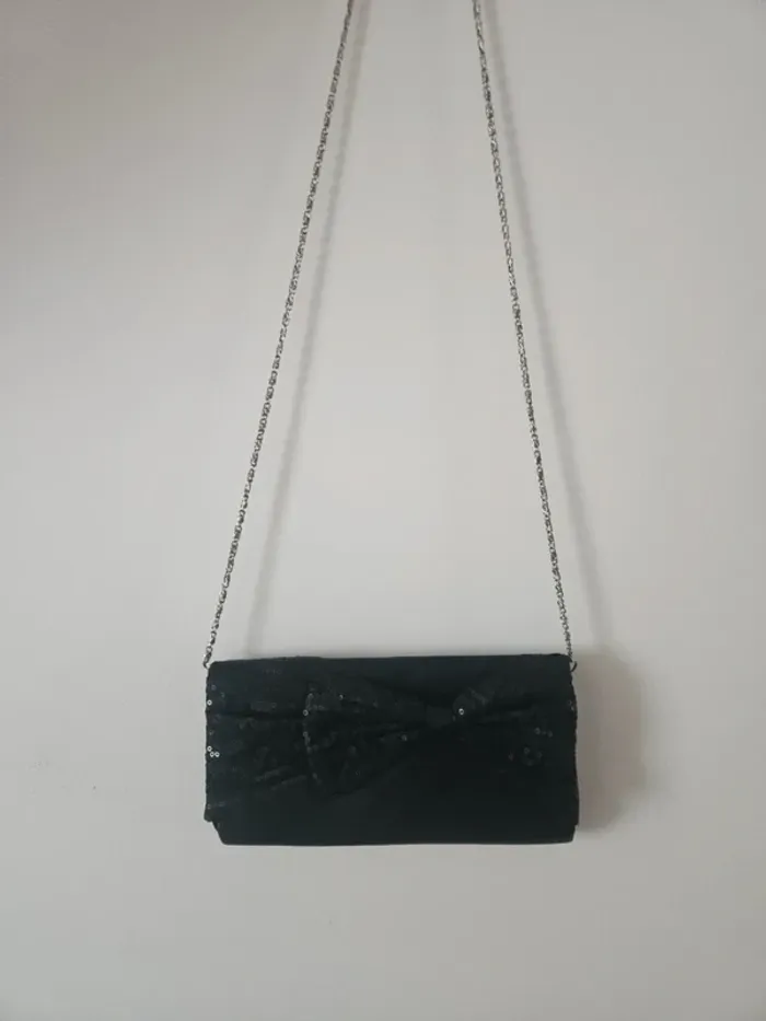 Pochette de soirée noeud à paillettes - photo numéro 2