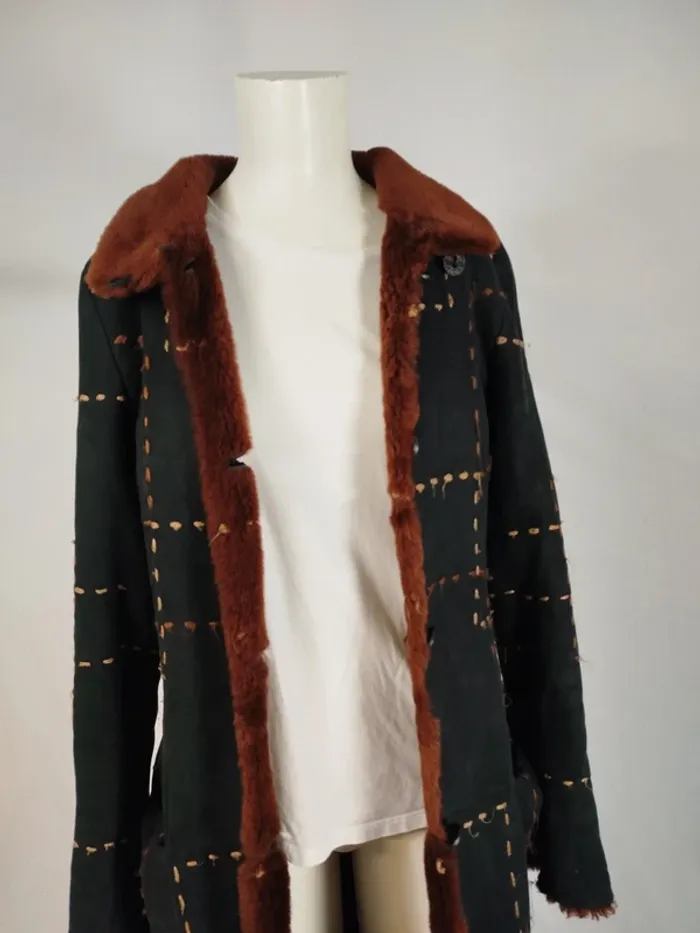 Manteau long suède -  Nicky Zed - Vintage Rétro pièce rare 70 s 80 s A268 - photo numéro 4