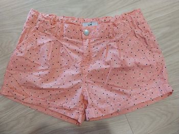 Short fille orange à pois 12 ans