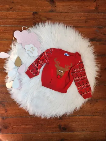 Pull renne 12 mois mots d'enfants
