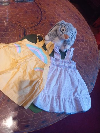 2 robes blouses bébé de 6 a 12 mois, belles et pratiques