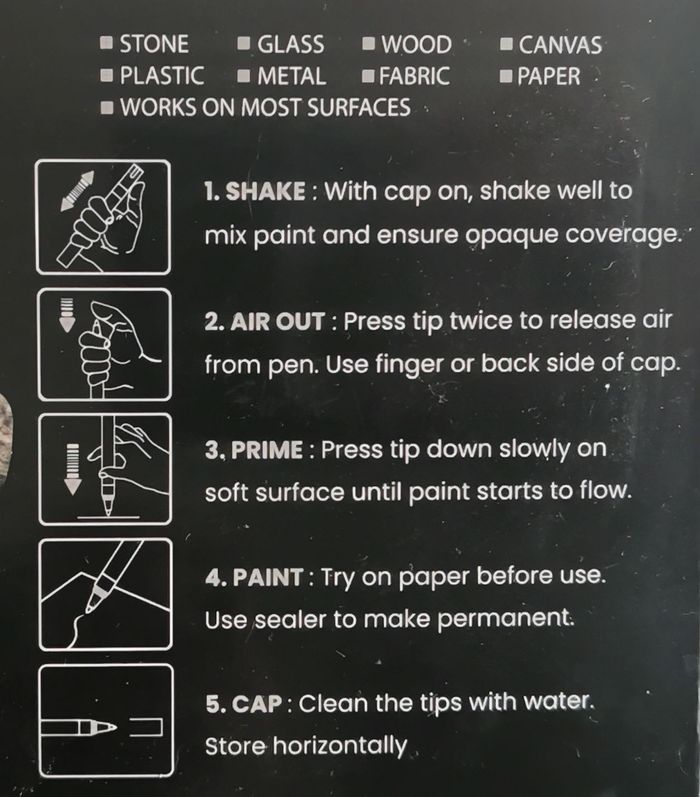 Lot de 2 feutres NEUFS peinture acrylique 3 mm (moyen) TOOLI-ART - 1x noir et 1x blanc - photo numéro 6