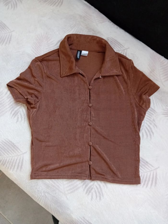 Crop Top Chemisier Marron M/38 H&M