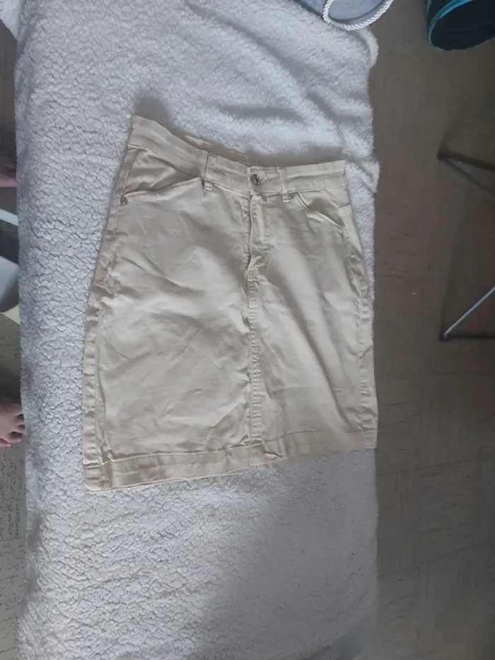 Jupe stretch beige
