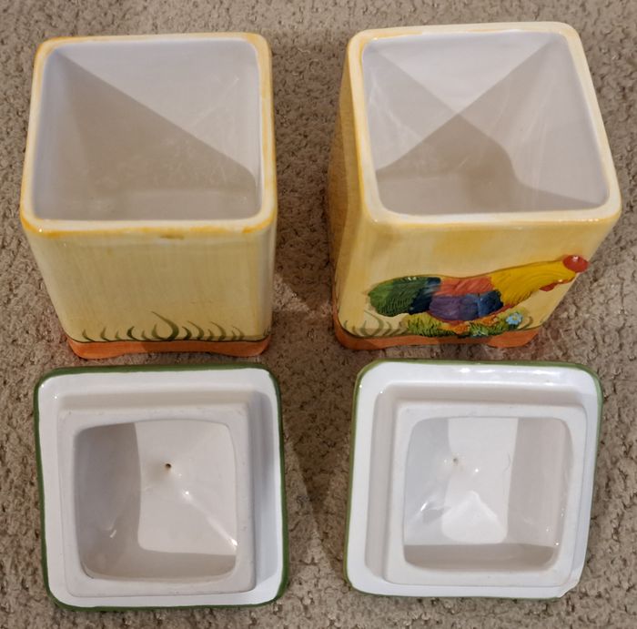 🍽 Ensemble de 5 pots colorés en céramique EDW - Sucre, café, sel, thé, poivre - photo numéro 3