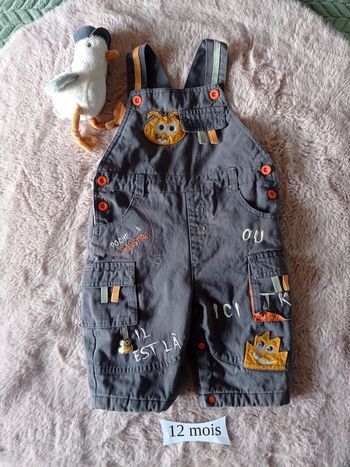 Salopette grise 12 mois